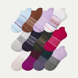 Geometric Jacquard Ankle Socks