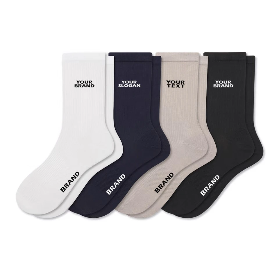 Custom Classic Neutral Rib Crew Socks