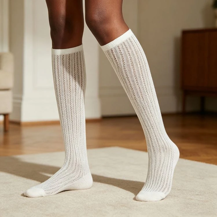 Custom Elegant Fine Rib Knee-High Socks price