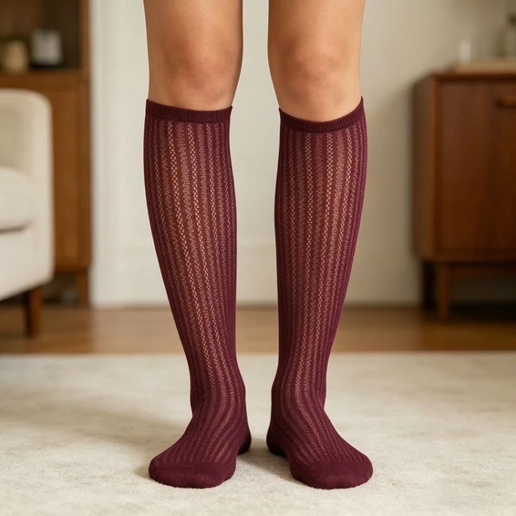 Custom Elegant Fine Rib Knee-High Socks best