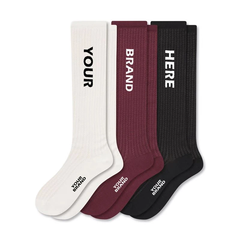 Custom Elegant Fine Rib Knee-High Socks