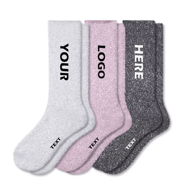 Custom Soft Glitter Crew Socks