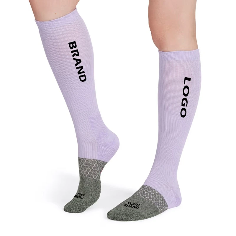 Custom Two-Tone Knee-High Fashion Socks suppliers