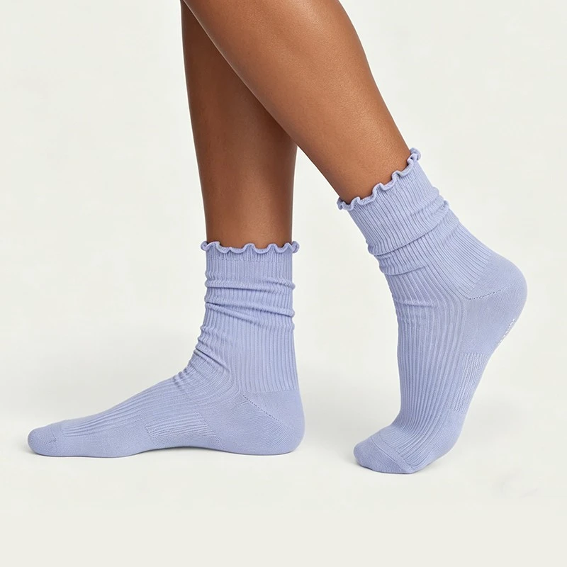 SCALLOP EDGE RIBBED SOCKS best