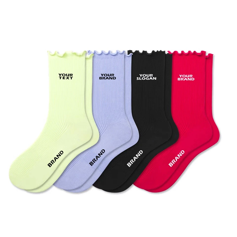 SCALLOP EDGE RIBBED SOCKS