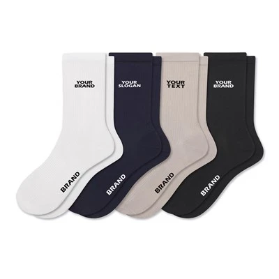 Custom Classic Neutral Rib Crew Socks
