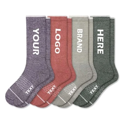 Custom Earth Tone Ribbed Crew Socks