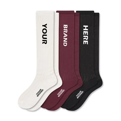 Custom Elegant Fine Rib Knee-high Socks