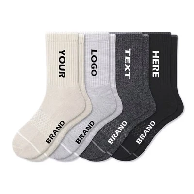 Custom Minimal Plain Everyday Crew Socks